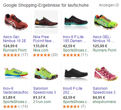 Google Shopping Produktbewertungen