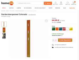 isSimilarTo-Auszeichnung auf home24 - Paneel orange