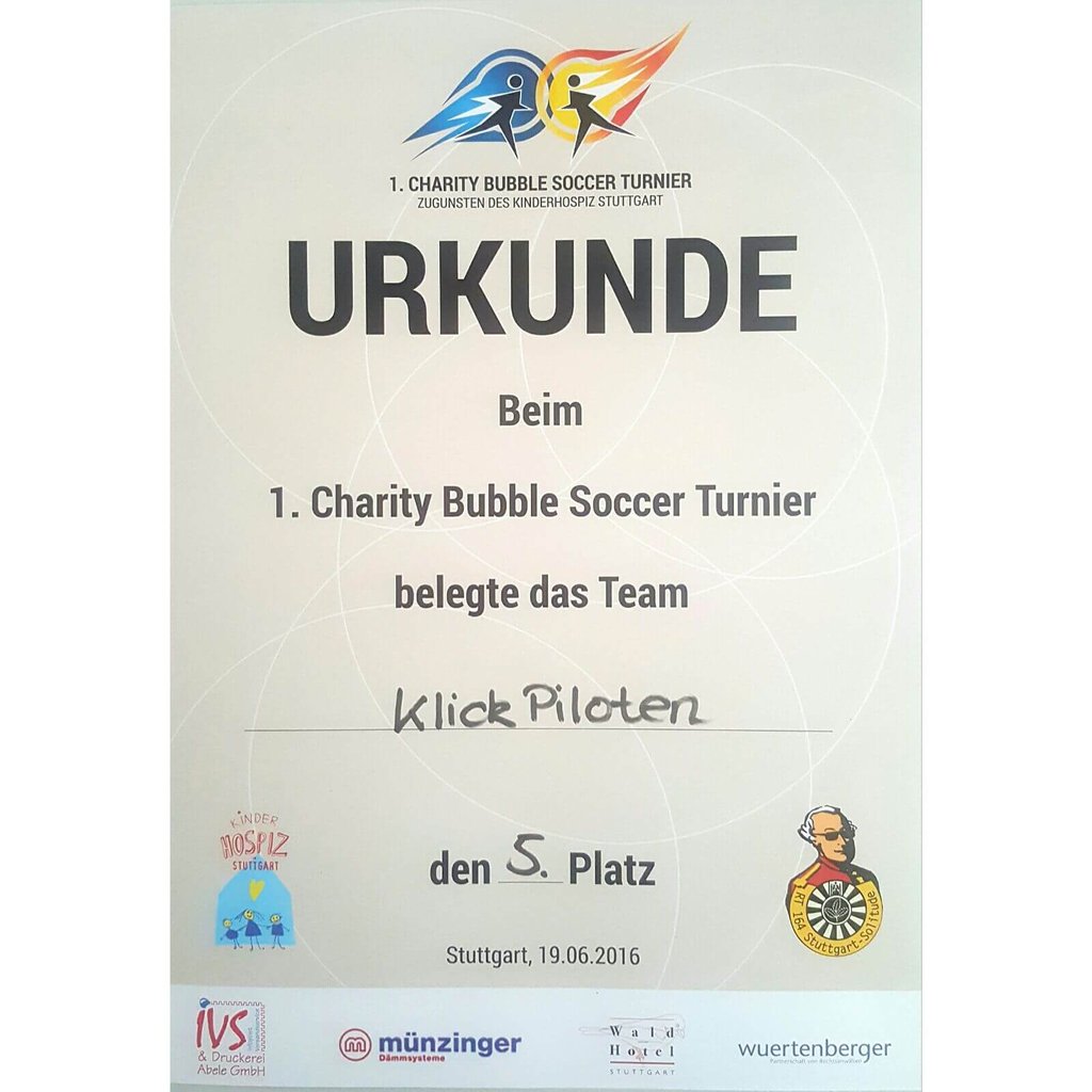 Bubble-Soccer-Urkunde Bubble-Soccer-Urkunde