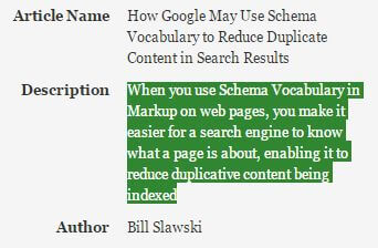 Bill Slawski zum Thema Schema.org und Duplicate Content