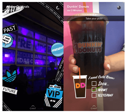 Snapchat Adidas & Dunkin