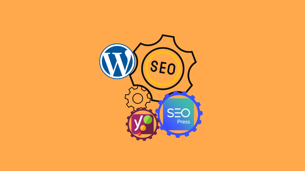 Blogbeitrag-WordPress-SEO Zahnräder mit WordPress und WordPress Theme Logos