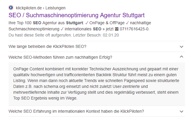 KlickPiloten SERPs