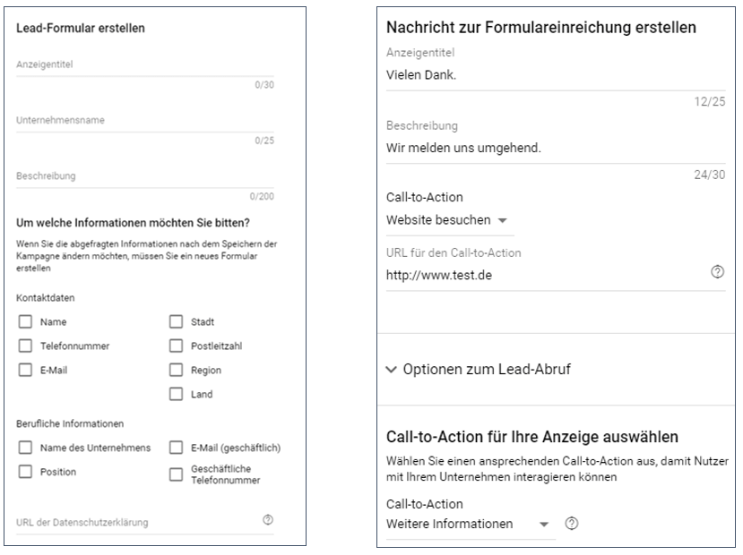 Lead-Formular erstellen