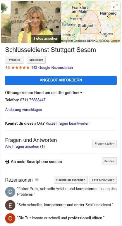 Google MyBusiness Ergebnisbox