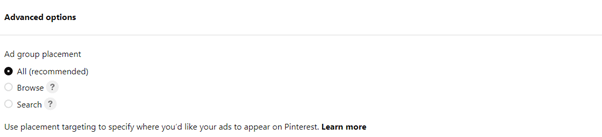 Placement Targeting bei Pinterest Ads