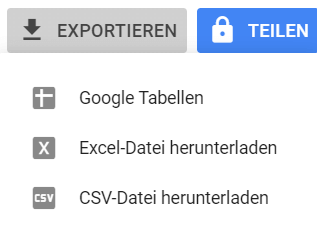 Search Console Daten exportierten