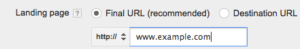 Auswahl Ziel URLs